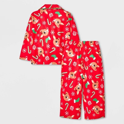 Toddler Rudolph The Red-Nosed Reindeer Christmas Coat Pajama Set - Red 1 Toddler Rudolph The Red-Nosed Reindeer Christmas Coat Pajama Set - Red