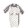 Hudson Baby Infant Boy Quilted Cotton Long-Sleeve Gowns 3pk, Football, 0-6 Months