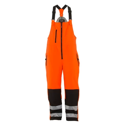 RefrigiWear Mens High Visibility Reflective Insulated Softshell High Bib Overall 4 RefrigiWear Mens High Visibility Reflective Insulated Softshell High Bib Overall - Image 4