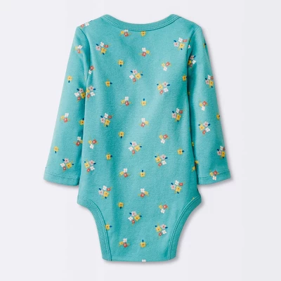 Baby Girls' 4pk Long Sleeve Bodysuit - Cloud Island™ Floral 1 Baby Girls' 4pk Long Sleeve Bodysuit - Cloud Island™ Floral
