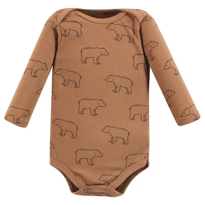 Hudson Baby Infant Boy Cotton Long-Sleeve Bodysuits, Brown Bear 7-Pack 3 Hudson Baby Infant Boy Cotton Long-Sleeve Bodysuits, Brown Bear 7-Pack - Image 3