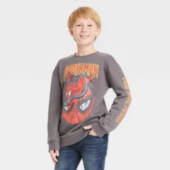 Boys' Marvel Spider-Man Crewneck Fleece Sweatshirt - Dark Gray -ActiveMode Sales Store GUEST 093e5e99 2ba3 4351 a588 b9326714205c