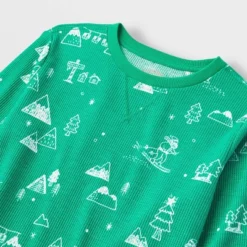 Kids' Ski Scene Matching Family Thermal Pajama Set - Wondershop™ Green -ActiveMode Sales Store GUEST 09791790 abd7 44a7 9a17 1be5e271b5cb