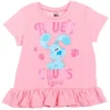 Nickelodeon Blue's Clues Little Girls T-Shirt & French Terry Shorts Set Pink