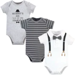 Little Treasure Baby Boy Cotton Bodysuits 3pk, Mommys Man