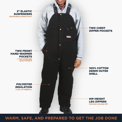 RefrigiWear Men's ComfortGuard Insulated High Bib Overalls Water-Resistant Denim 2 RefrigiWear Men's ComfortGuard Insulated High Bib Overalls Water-Resistant Denim - Image 2