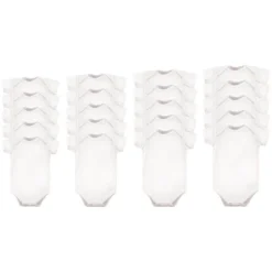 Luvable Friends Cotton Bodysuits 20pk, White, 0-12 Months