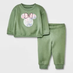 Baby Girls' Disney Mickey Mouse & Friends Solid Top And Bottom Set - Green -ActiveMode Sales Store GUEST 0ed9f758 cdee 4057 b203 5c79ed7a3afe
