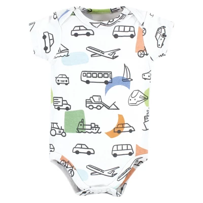 Hudson Baby Cotton Bodysuits, Fun Transportation 6 Hudson Baby Cotton Bodysuits, Fun Transportation - Image 6