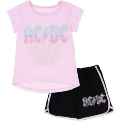 AC/DC Girls T-Shirt And French Terry Shorts Outfit Set Little Kid To Big Kid -ActiveMode Sales Store GUEST 0ff46bc4 4047 45d4 b1da a827373a5ad3
