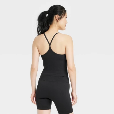 Women's Light Support Seamless Rib Cami Cropped Sports Bra - All In Motion™ 1 Women's Light Support Seamless Rib Cami Cropped Sports Bra - All In Motion™