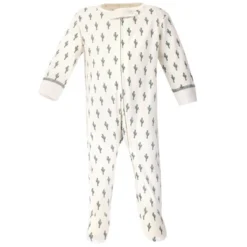 Touched By Nature Baby Organic Cotton Zipper Sleep And Play 3pk, Cactus