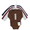 Hudson Baby Infant Boy Cotton Long-Sleeve Bodysuits, Football Buddy