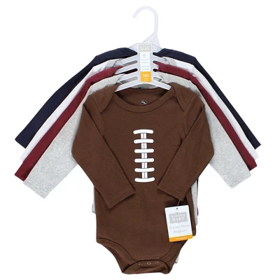 Hudson Baby Infant Boy Cotton Long-Sleeve Bodysuits, Football Buddy 1 Hudson Baby Infant Boy Cotton Long-Sleeve Bodysuits, Football Buddy