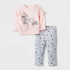 Disney Baby Girls' 2pc Minnie Mouse Top And Bottom Set - Light Pink -ActiveMode Sales Store GUEST 14648a3c 05e5 4ca4 9f65 dcc809af1024