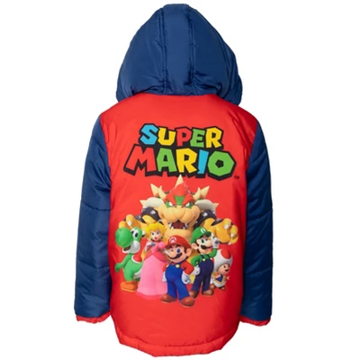 SUPER MARIO Nintendo Toad Bowser Luigi Puffer Jacket Little Kid To Big Kid 1 SUPER MARIO Nintendo Toad Bowser Luigi Puffer Jacket Little Kid To Big Kid