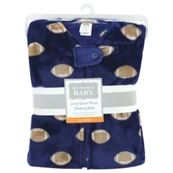 Hudson Baby Infant Boy Plush Long-Sleeve Sleeping Bag, Sack, Blanket, Football