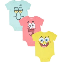SpongeBob SquarePants SpongeBob SquarePants Patrick Squidward 3 Pack Short Sleeve Bodysuits Newborn To Infant -ActiveMode Sales Store GUEST 161d2557 bf52 4ed3 a464 14872803aaf9