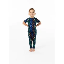 Sleep On It Boys Neon Splatter Super Soft Snug Fit 2-Piece Pajama Sleep Set