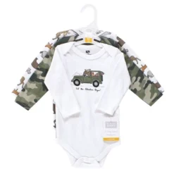 Hudson Baby Infant Boy Cotton Long-Sleeve Bodysuits, Animal Adventure 3-Pack
