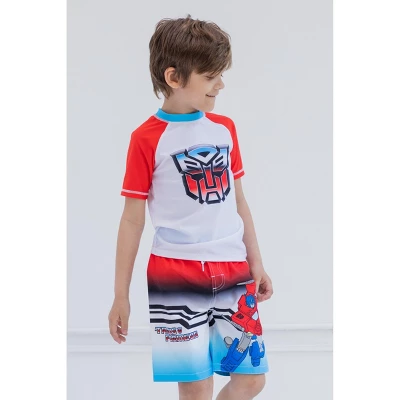 Transformers Megatron Optimus Prime Bumblebee Rash Guard And Swim Trunks Outfit Set Toddler 4 Transformers Megatron Optimus Prime Bumblebee Rash Guard And Swim Trunks Outfit Set Toddler - Image 4
