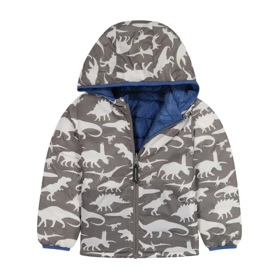 Andy & Evan Infant Mid Blue Dinos Reversible Puffer 5 Andy & Evan Infant Mid Blue Dinos Reversible Puffer - Image 5