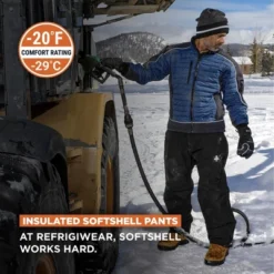RefrigiWear Men's Warm Water-Resistant Insulated Softshell Pants -20F Protection