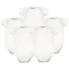 Hudson Baby Cotton Bodysuits 5pk, White