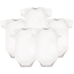 Hudson Baby Cotton Bodysuits 5pk, White