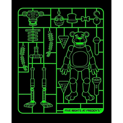 Five Nights At Freddy's Sister Location Toy Freddy Assembly Boy's Black T-shirt 1 Five Nights At Freddy's Sister Location Toy Freddy Assembly Boy's Black T-shirt