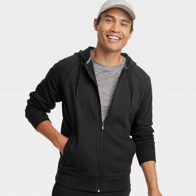 Men's Cotton Fleece Full Zip Hooded Sweatshirt - All In Motion™ 2 Men's Cotton Fleece Full Zip Hooded Sweatshirt - All In Motion™ - Image 2