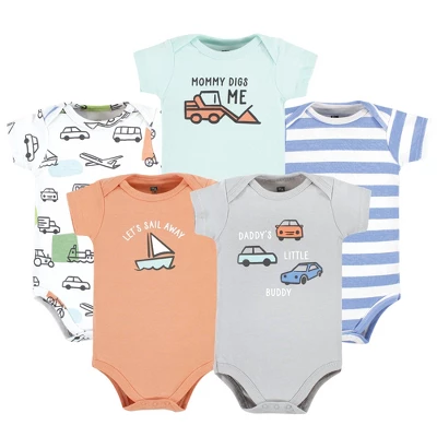 Hudson Baby Cotton Bodysuits, Fun Transportation 7 Hudson Baby Cotton Bodysuits, Fun Transportation - Image 7