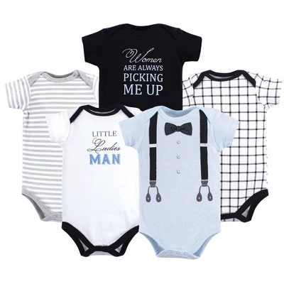 Little Treasure Baby Boy Cotton Bodysuits 5pk, Ladies Man 2 Little Treasure Baby Boy Cotton Bodysuits 5pk, Ladies Man - Image 2