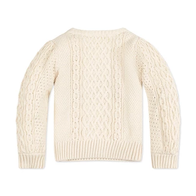 Hope & Henry Girls' Long Sleeve Cable Knit Fisherman Sweater, Infant 2 Hope & Henry Girls' Long Sleeve Cable Knit Fisherman Sweater, Infant - Image 2