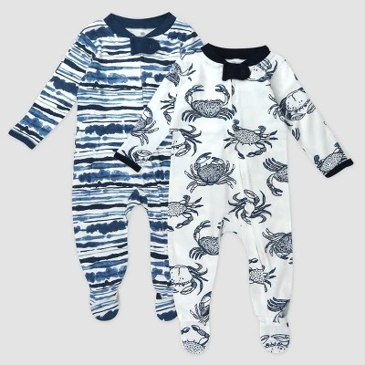 Honest Baby 2pk Crabs Sleep N' Play - Navy Blue 3 Honest Baby 2pk Crabs Sleep N' Play - Navy Blue - Image 3