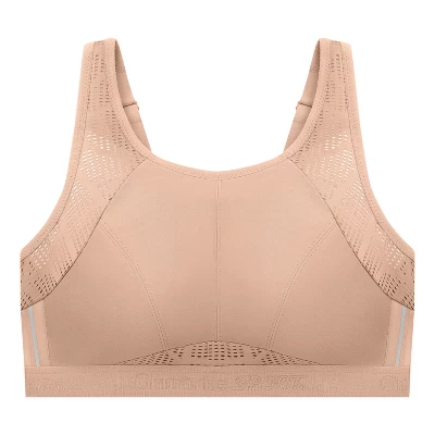 Glamorise Womens No-Sweat Mesh Sports Wirefree Bra 1068 Café 3 Glamorise Womens No-Sweat Mesh Sports Wirefree Bra 1068 Café - Image 3