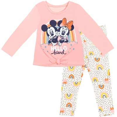 Disney Minnie Mouse Mickey Mouse T-Shirt And Leggings Outfit Set Infant To Big Kid 9 Disney Minnie Mouse Mickey Mouse T-Shirt And Leggings Outfit Set Infant To Big Kid - Image 9