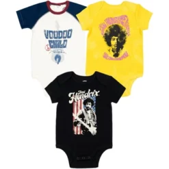 Jimi Hendrix 3 Pack Cuddly Short Sleeve Bodysuits Black/Yellow -ActiveMode Sales Store GUEST 2d56c5c6 50a7 4ef1 9234 c21f1417d62a