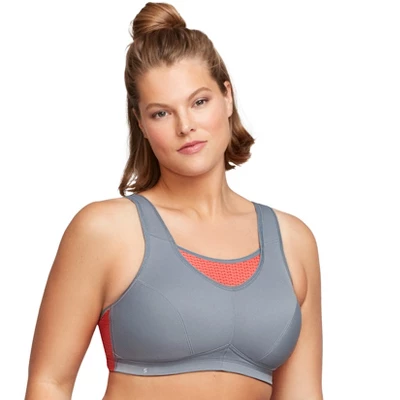 Glamorise Womens No-Bounce Camisole Elite Sports Wirefree Bra 1067 Gray/Coral 5 Glamorise Womens No-Bounce Camisole Elite Sports Wirefree Bra 1067 Gray/Coral - Image 5