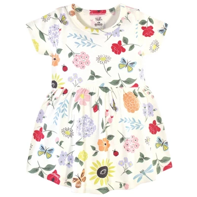 Touched By Nature Baby And Toddler Girl Organic Cotton Dress And Cardigan 2pc Set, Flutter Garden 2 Touched By Nature Baby And Toddler Girl Organic Cotton Dress And Cardigan 2pc Set, Flutter Garden - Image 2