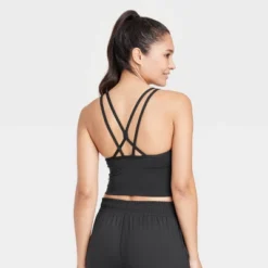 Women's Light Support Brushed Strappy Crop Sports Bra - All In Motionā¢