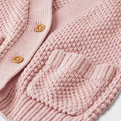 Grayson Collective Baby Girls' Cardigan & Ribbed Leggings Set - Light Pink/Brown 2 Grayson Collective Baby Girls' Cardigan & Ribbed Leggings Set - Light Pink/Brown - Image 2