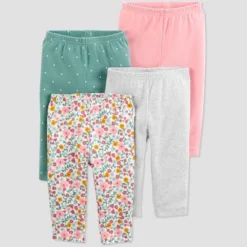 Carter's Just One You® Baby Girls' 4pk Polka Dot And Floral Print Pull-On Pants - Green/Pink/Gray -ActiveMode Sales Store GUEST 32484fcd d809 46f6 bbab a803bc16897c