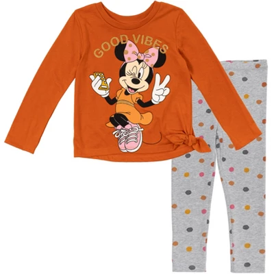 Disney Minnie Mouse Mickey Mouse T-Shirt And Leggings Outfit Set Infant To Big Kid 14 Disney Minnie Mouse Mickey Mouse T-Shirt And Leggings Outfit Set Infant To Big Kid - Image 14