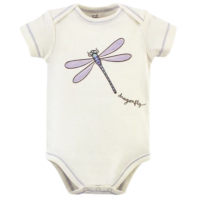 Touched By Nature Baby Girl Organic Cotton Bodysuits 5pk, Dragonfly 5 Touched By Nature Baby Girl Organic Cotton Bodysuits 5pk, Dragonfly - Image 5