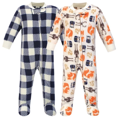 Hudson Baby Infant Boy Fleece Zipper Sleep And Play 2pk, Forest 1 Hudson Baby Infant Boy Fleece Zipper Sleep And Play 2pk, Forest
