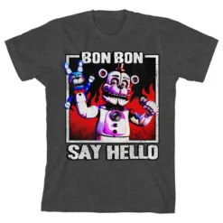 Five Nights At Freddy's Sister Location Say Hello Boy's Charcoal Heather T-shirt -ActiveMode Sales Store GUEST 399e655c b573 4bac 80dc 33505500574f