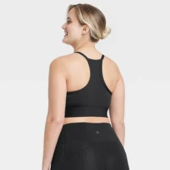 Women's Light Support Brushed Sculpt Halter Midline Sports Bra - All In Motion™ -ActiveMode Sales Store GUEST 3a0b9808 96b3 497b 912c a8bcec1e0966