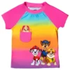 Paw Patrol Rubble Marshall Chase Girls Rash Guard Tankini Top And Bikini Bottom 3 Piece Swimsuit Set Toddler