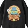 Scooby-Doo Scooby Doo Mystery Machine Hippie Style Crew Neck Long Sleeve Black Youth Sweatshirt